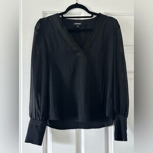 Express black blouse with sheer sleeves - size X-Small
